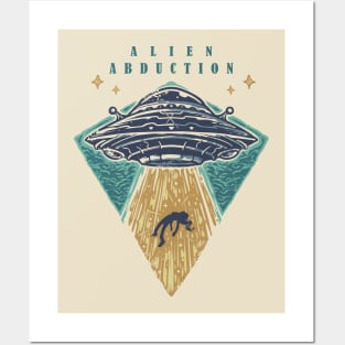 alien abduction hand drawn Posters and Art